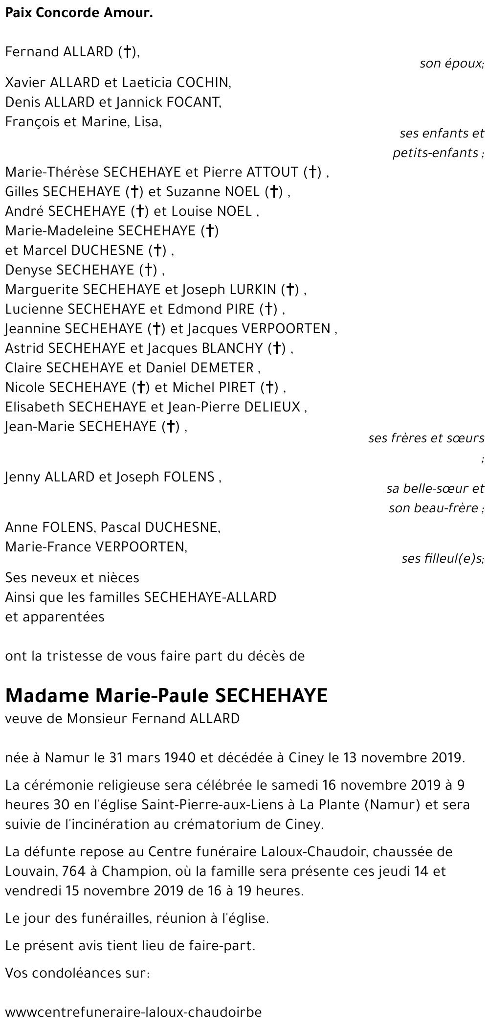 Marie-Paule SECHEHAYE