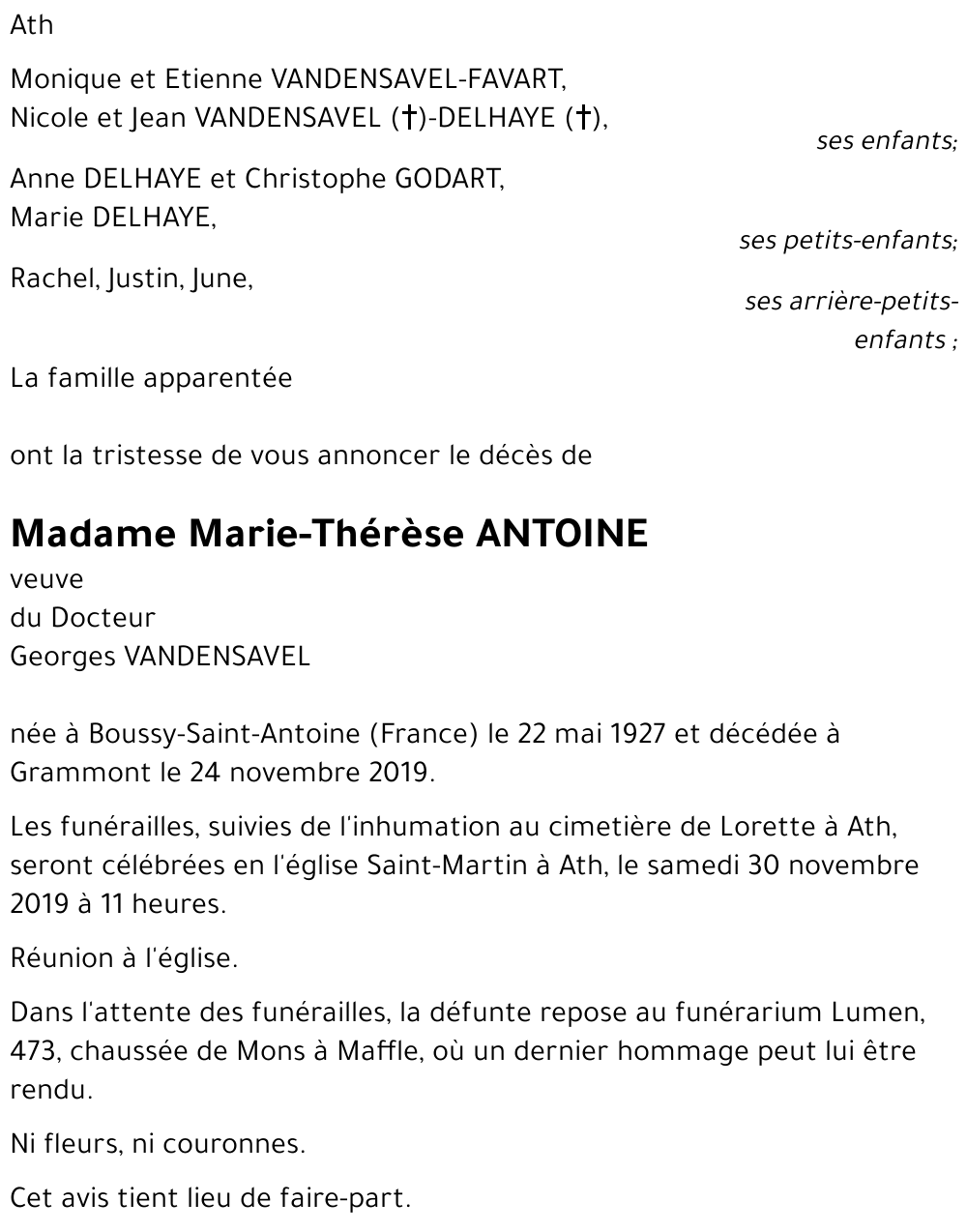 Marie-Thérèse ANTOINE