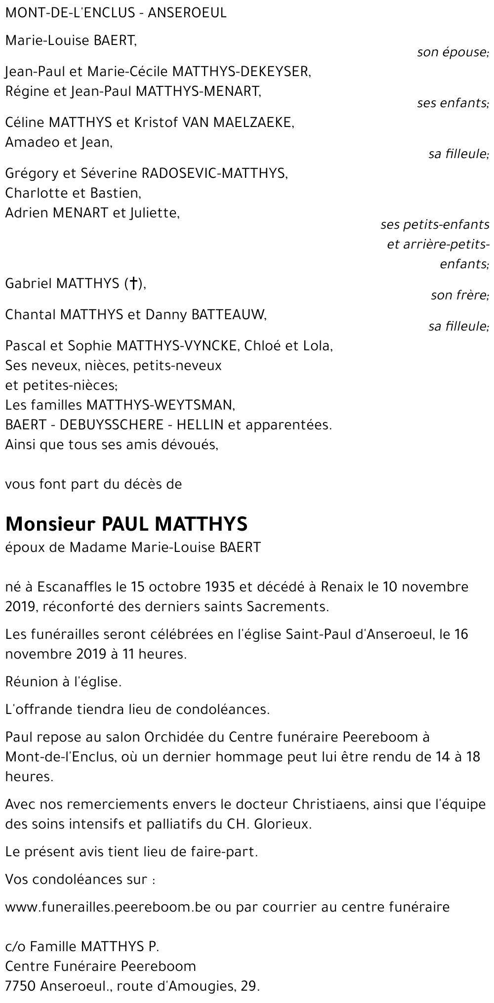 PAUL MATTHYS