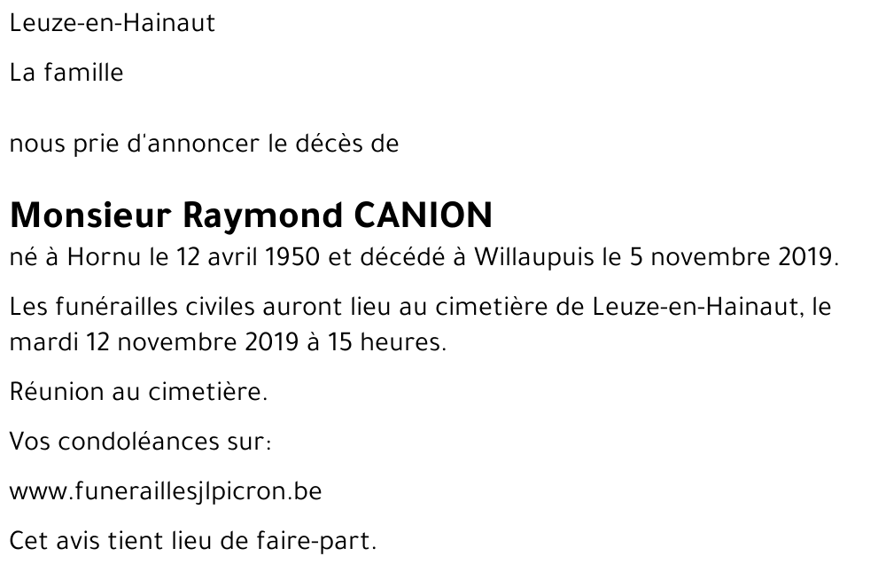 Raymond CANION