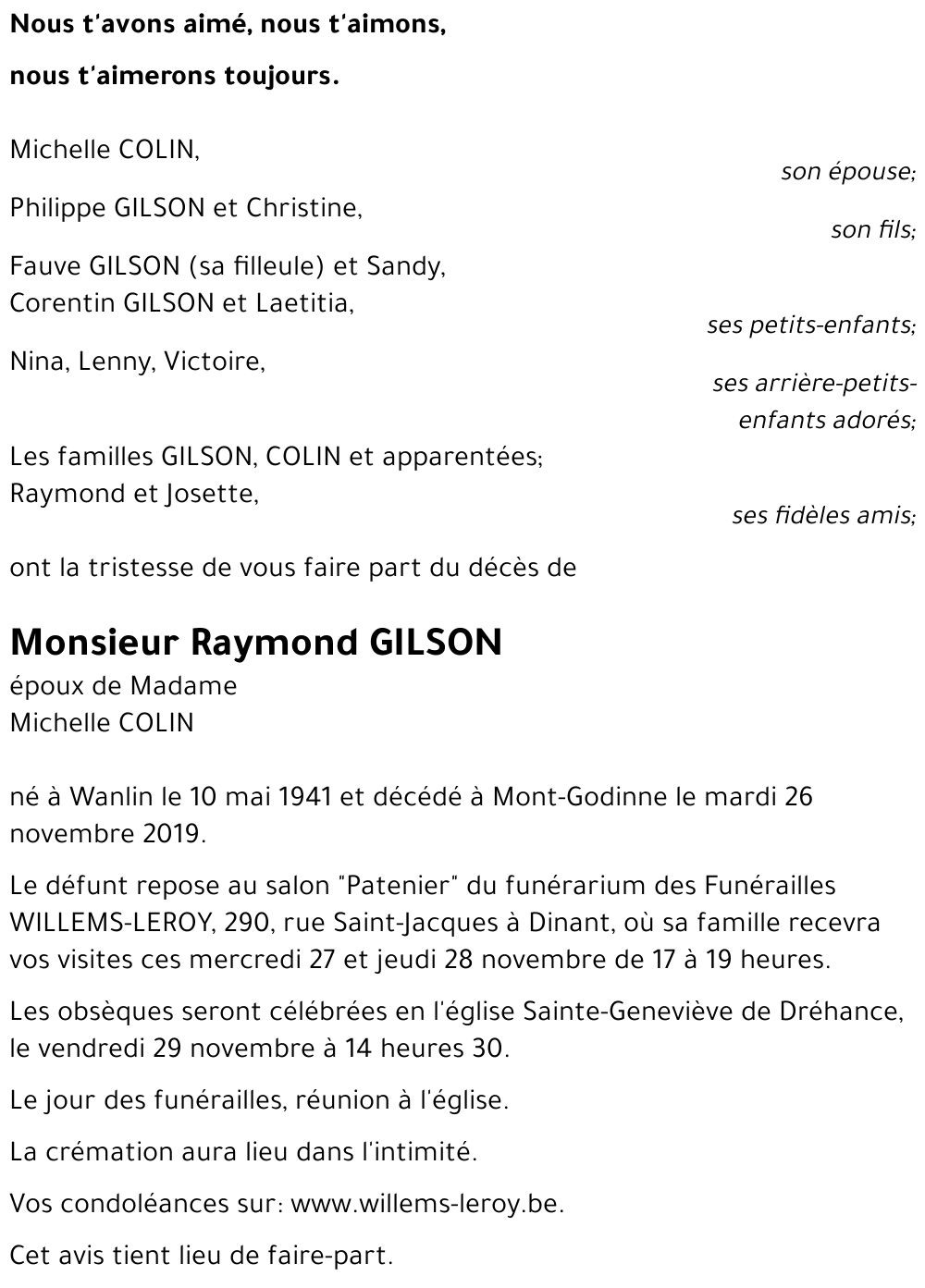 Raymond GILSON