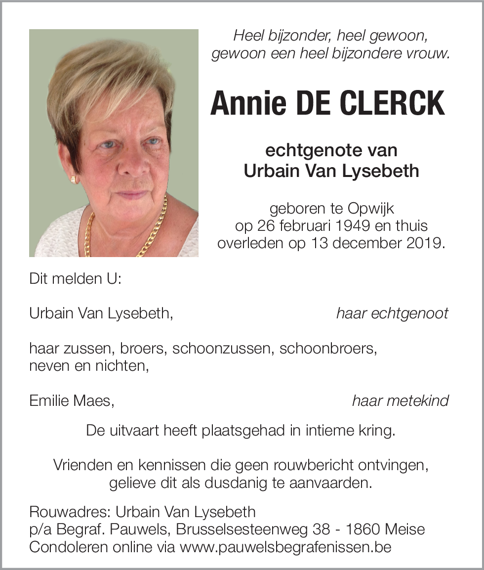 Annie DE CLERCK