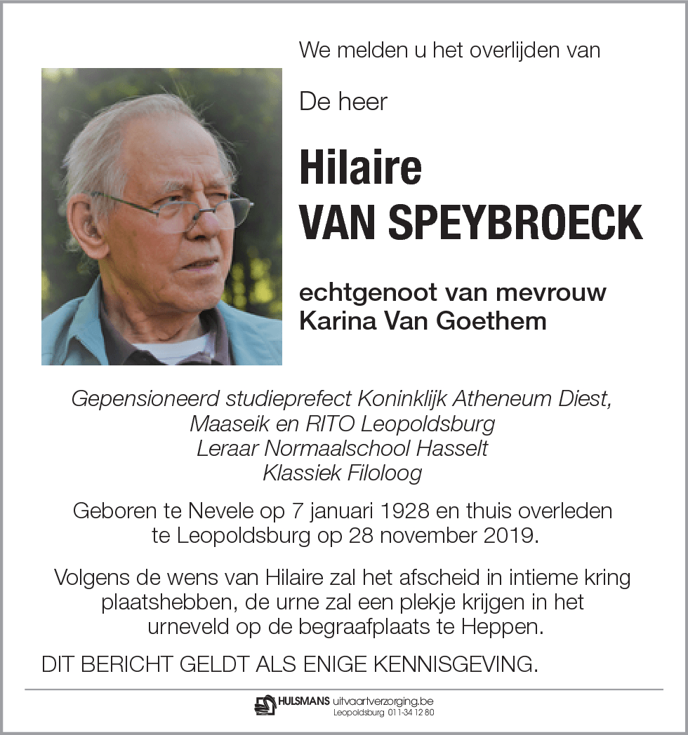 Hilaire Van Speybroeck