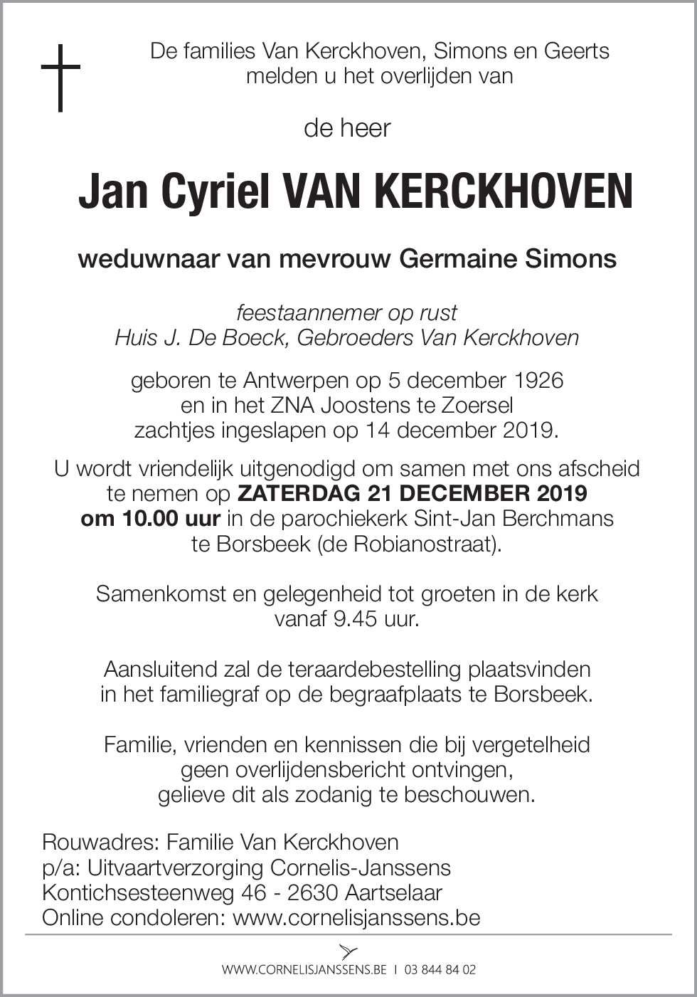 Jan Cyriel Van Kerckhoven