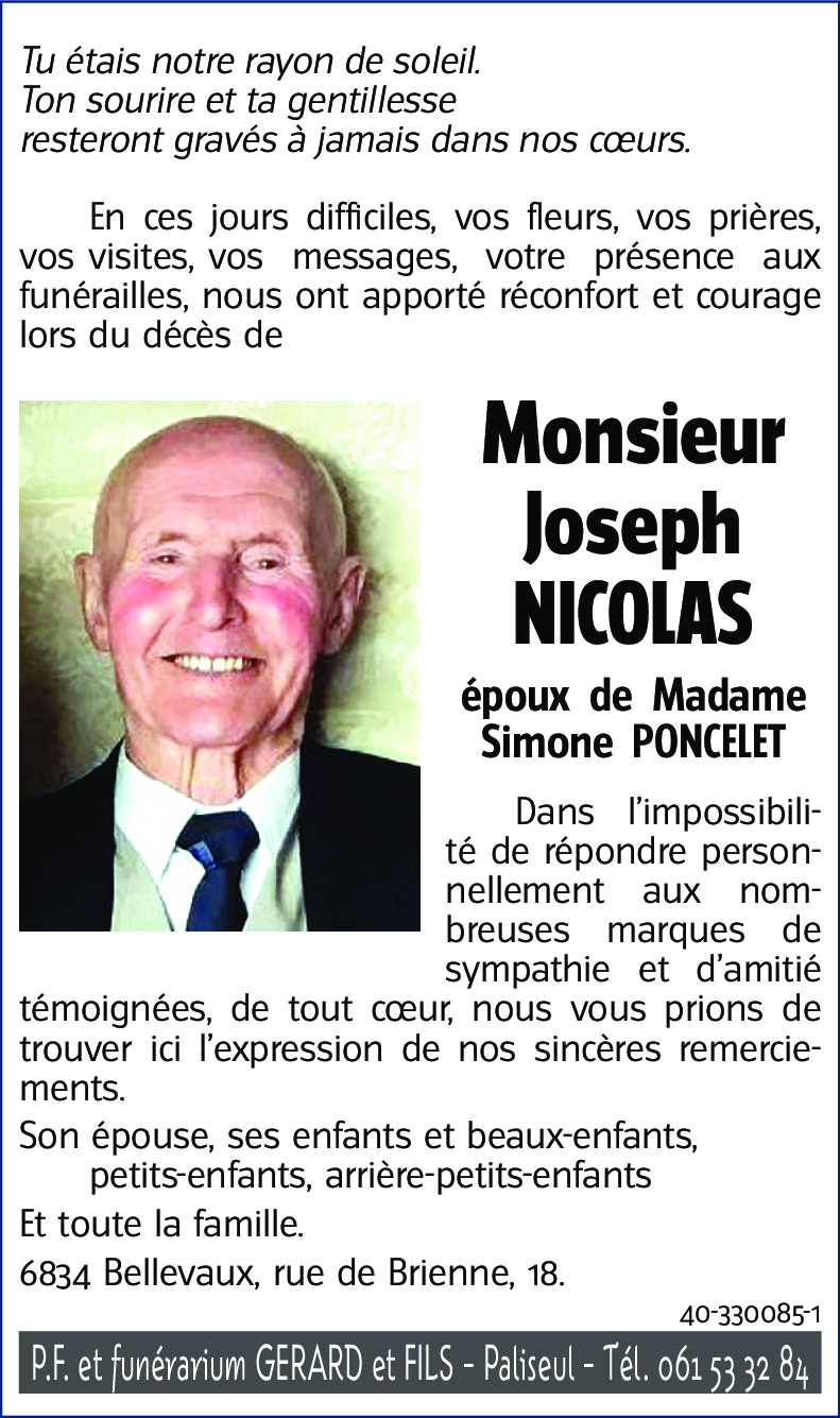 Joseph NICOLAS