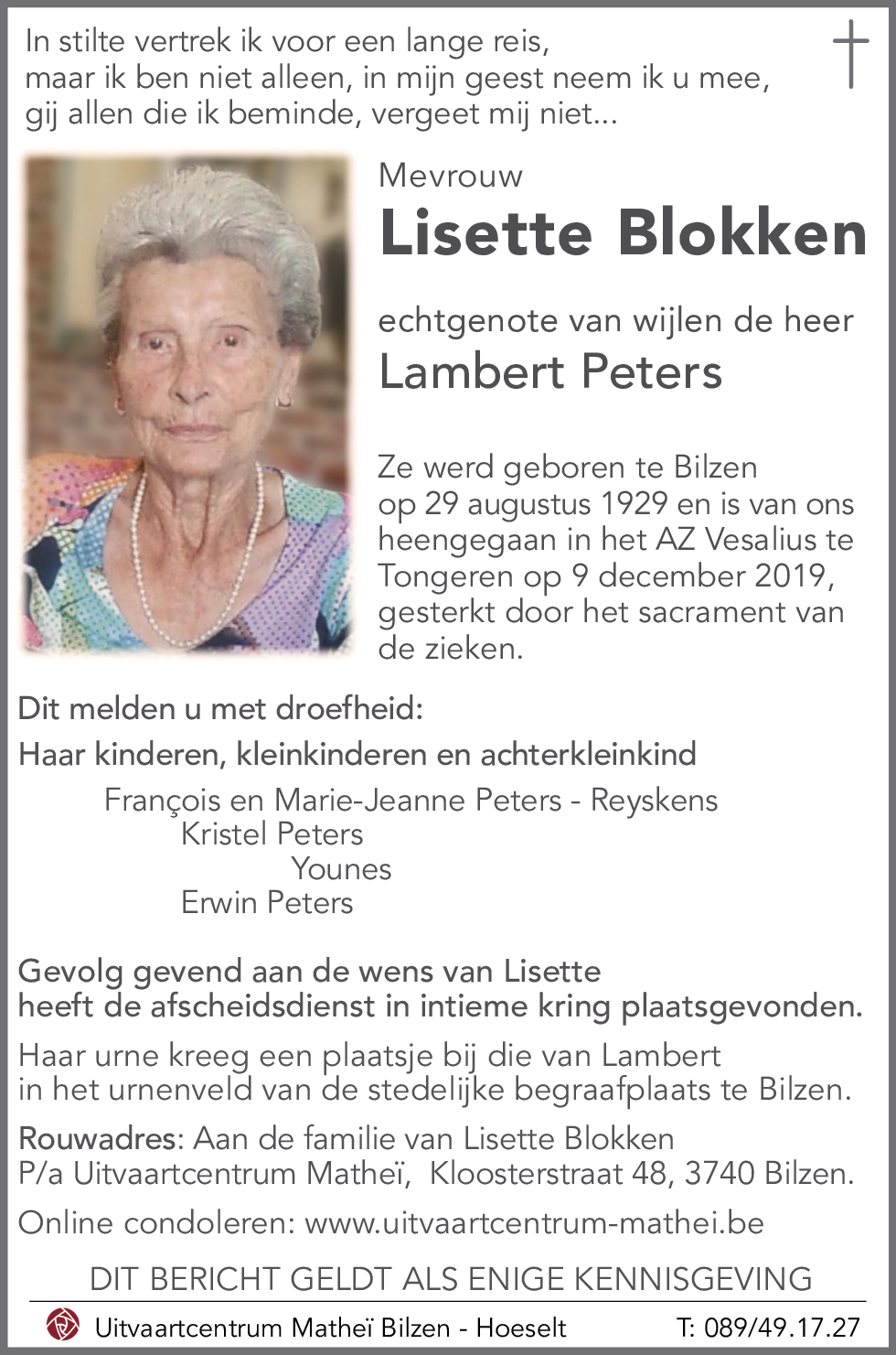 Lisette BLOKKEN