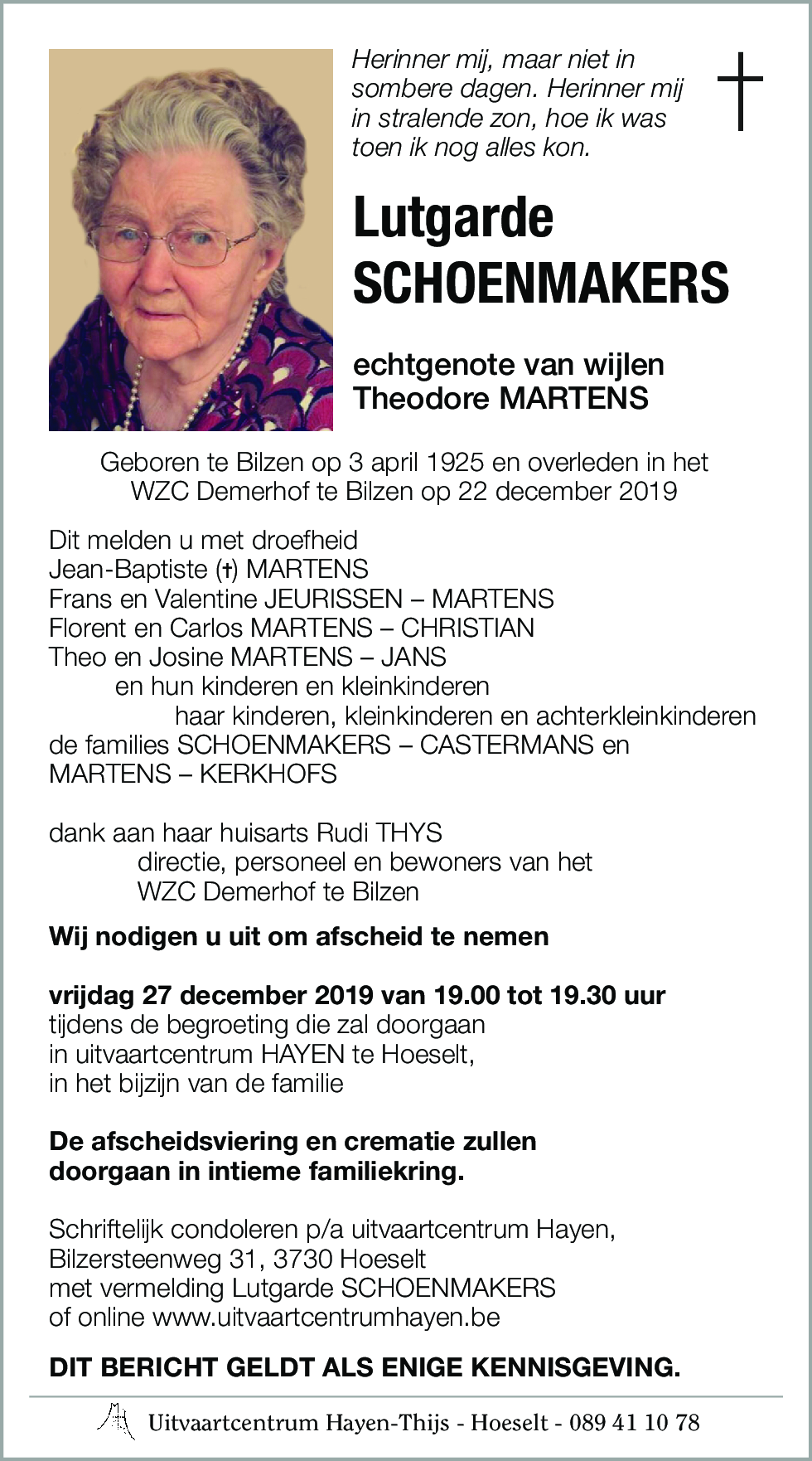 Lutgarde SCHOENMAKERS