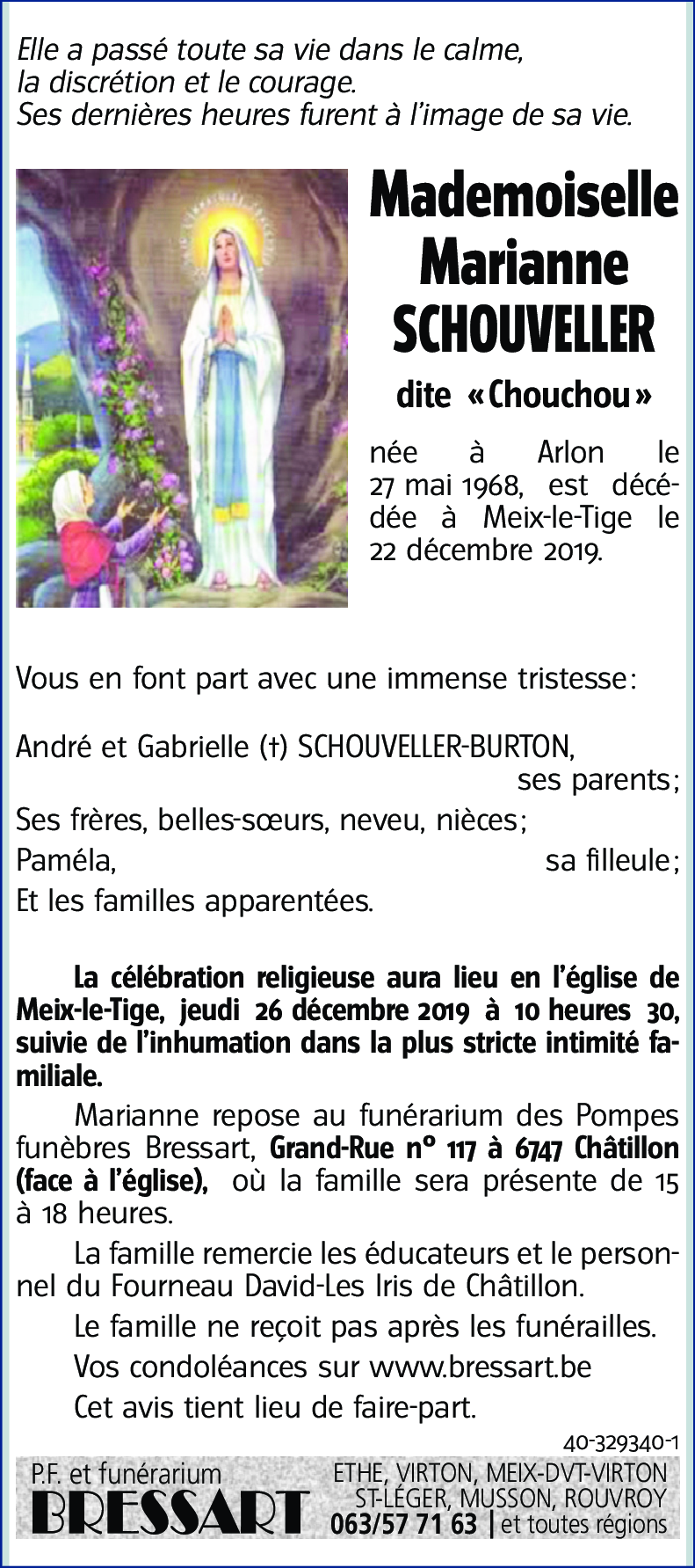 Marianne SCHOUVELLER  dite « Chouchou »