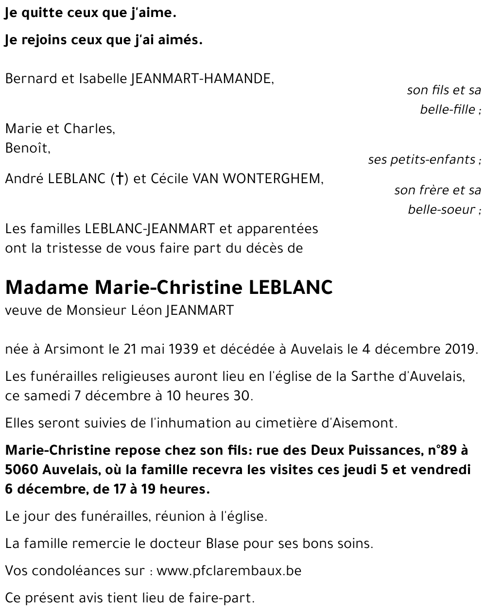 Marie-Christine LEBLANC