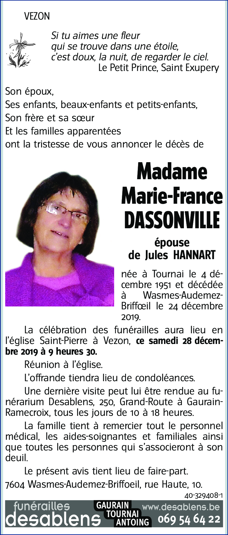 Marie-France DASSONVILLE