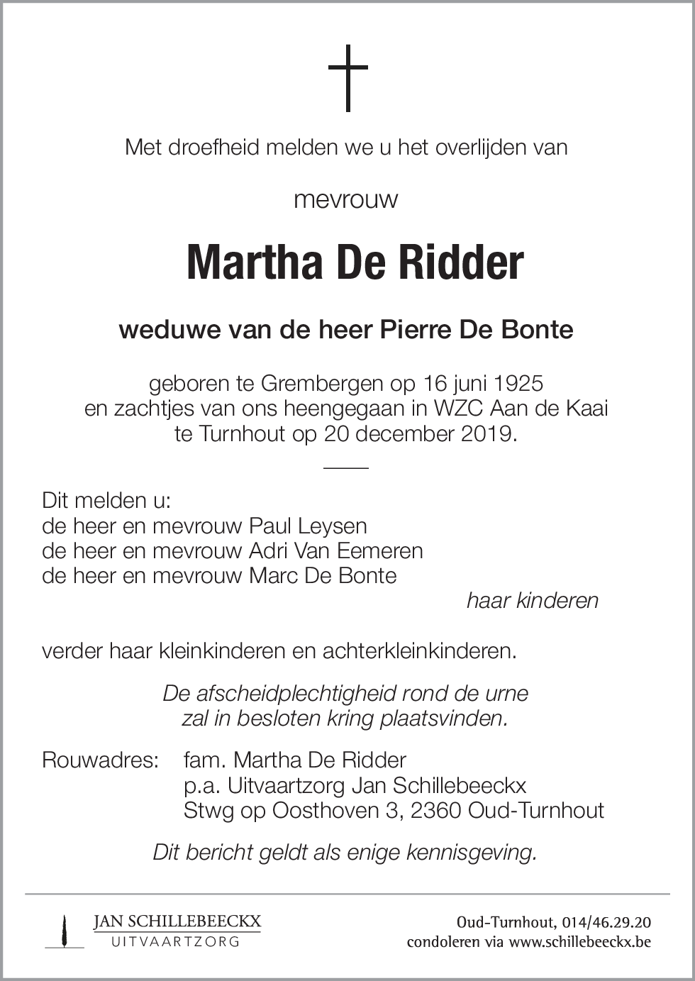 Martha De Ridder