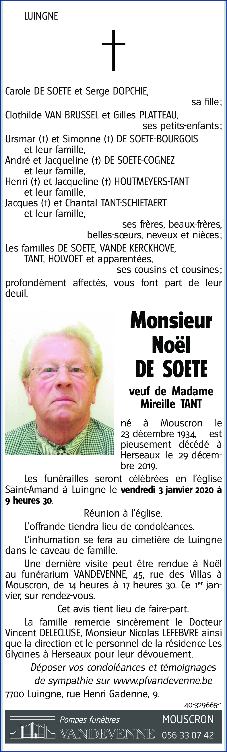 Noël DE SOETE