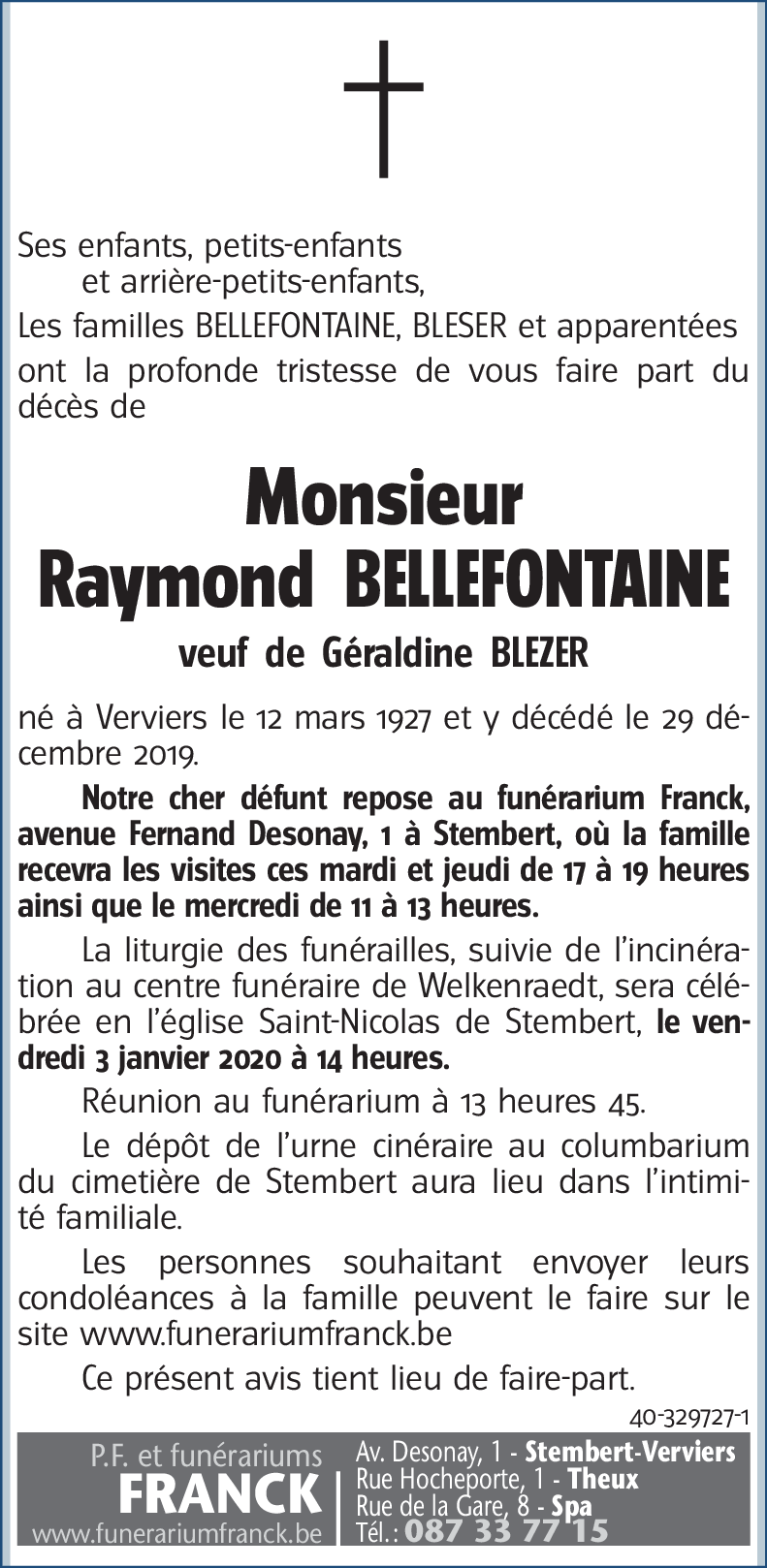 Raymond BELLEFONTAINE