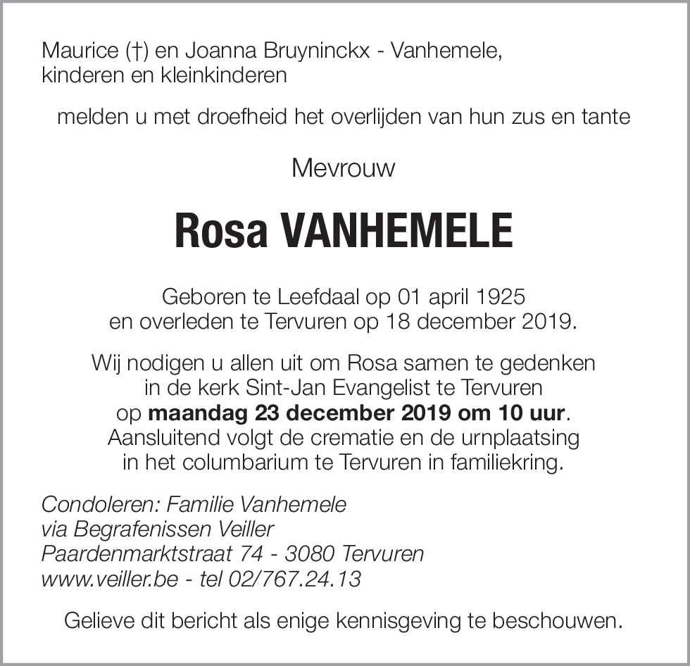 Rosa Vanhemele