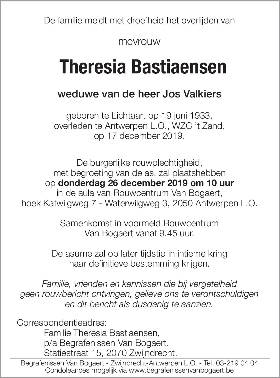 Theresia Bastiaensen