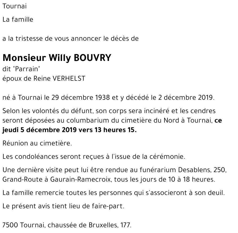 Willy BOUVRY