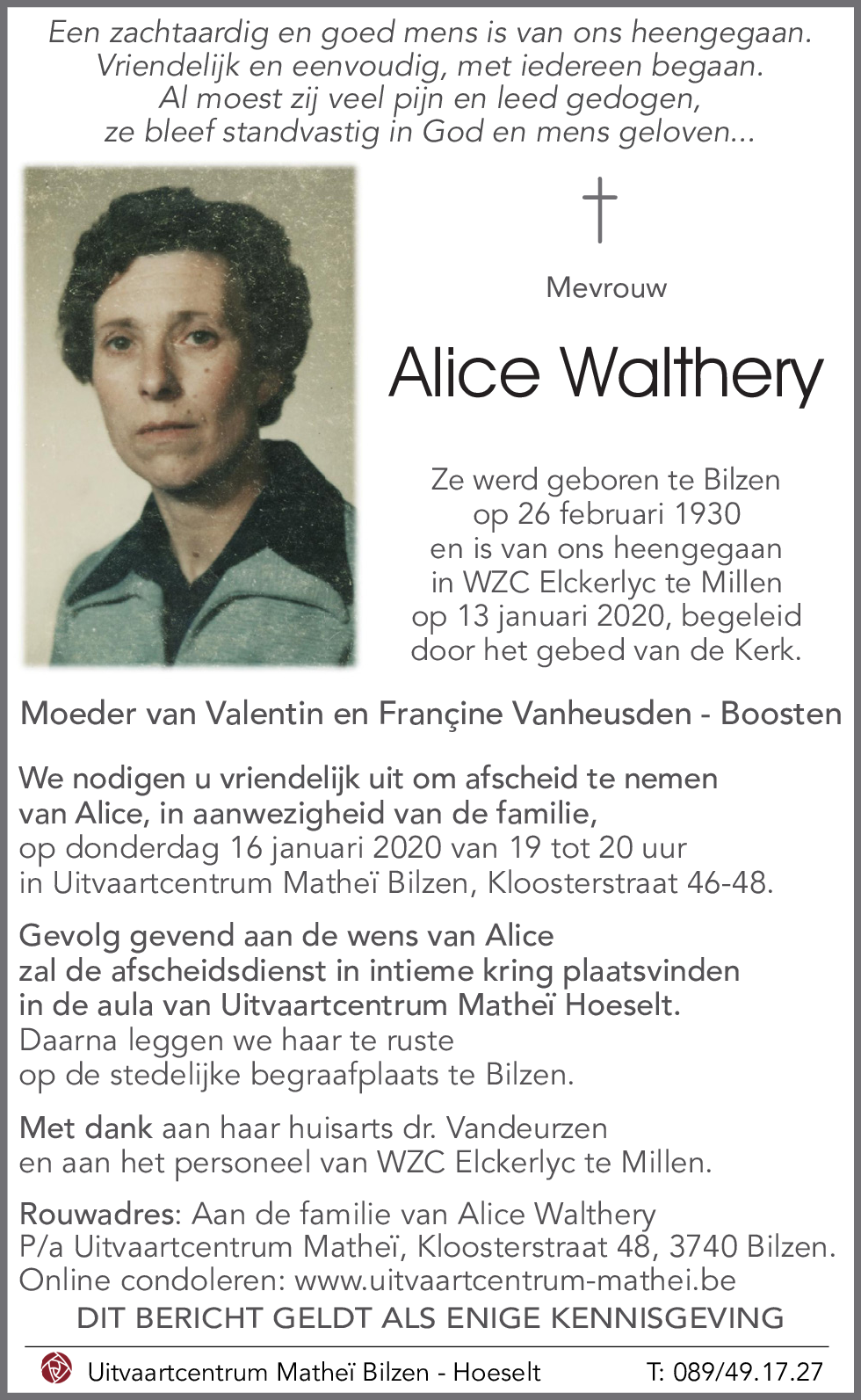 ALICE WALTHERY