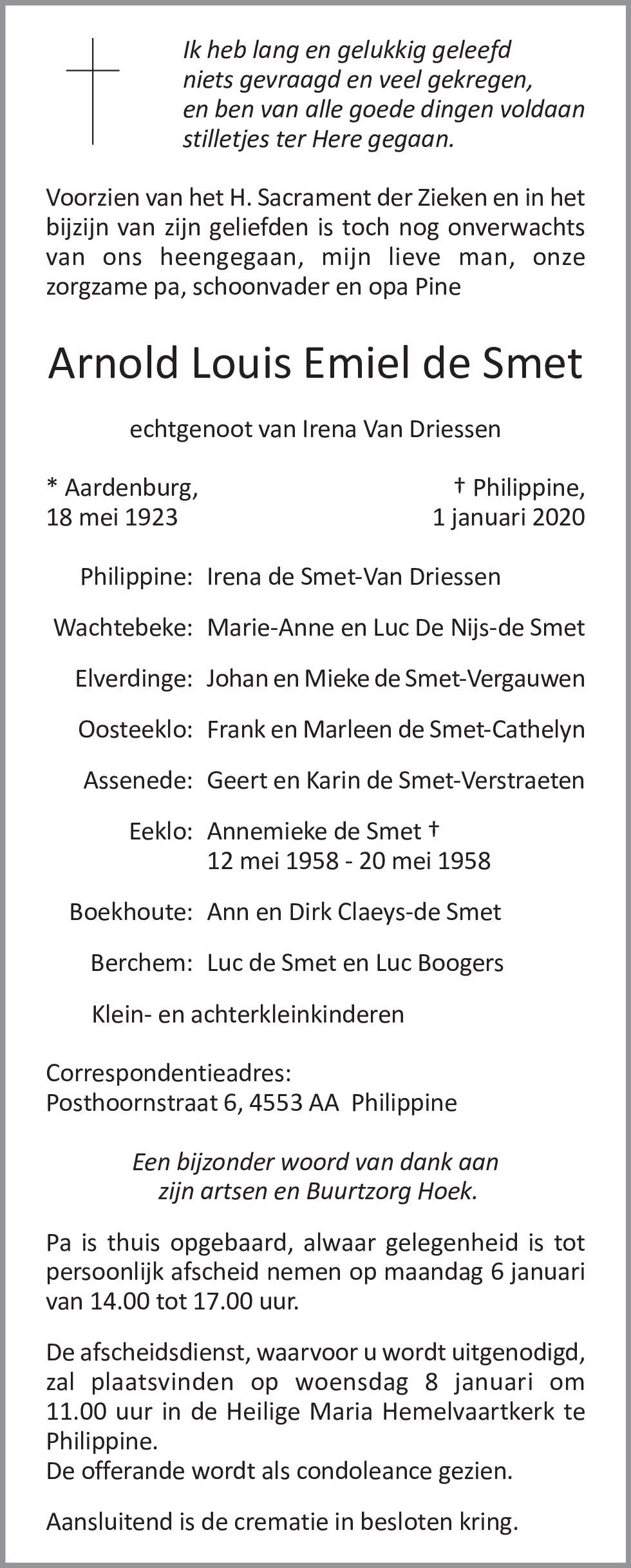 Arnold Louis Emiel De Smet