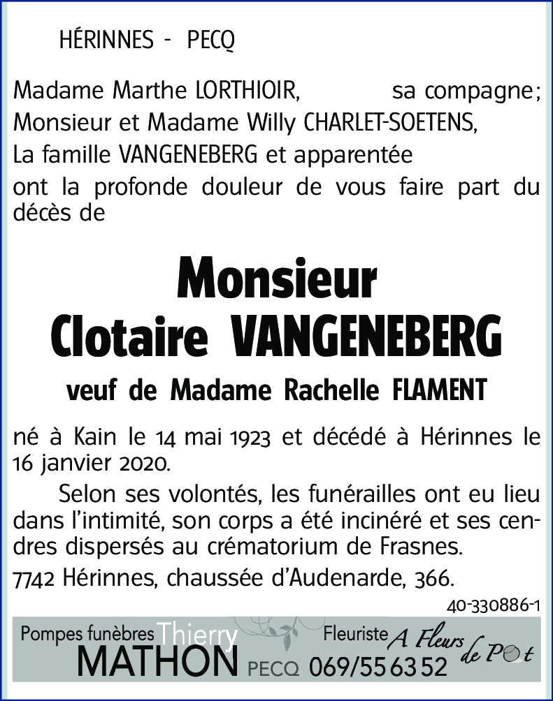 Clotaire VANGENEBERG