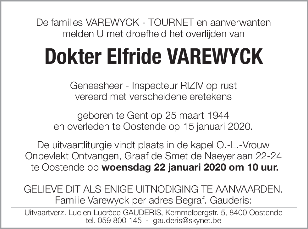 Dokter Elfride VAREWYCK