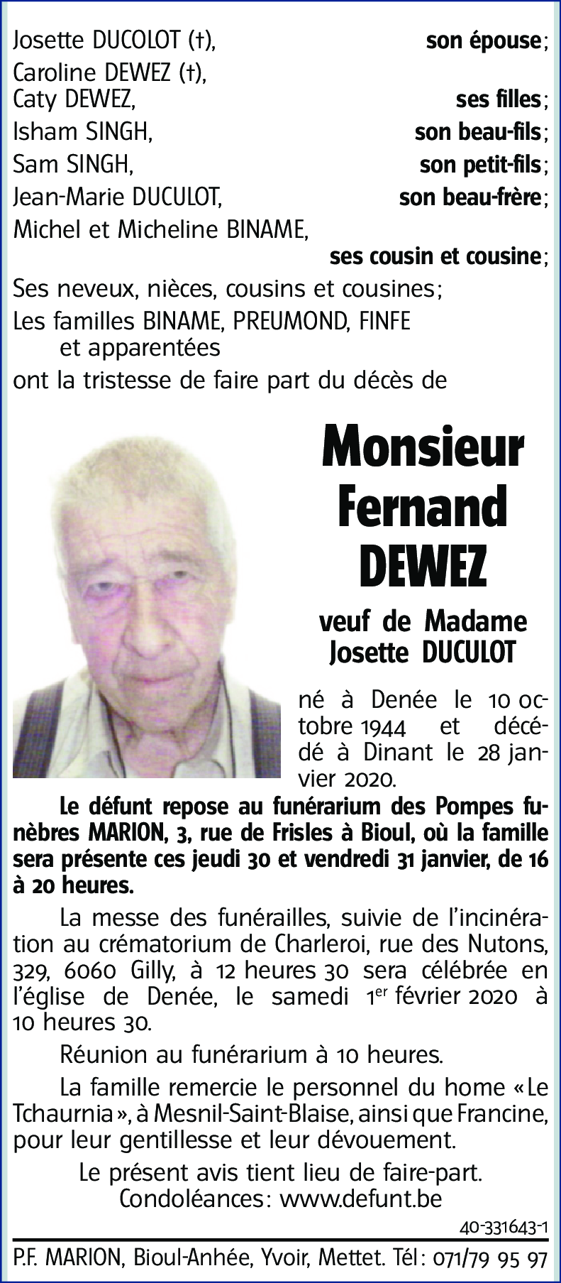 Fernand DEWEZ
