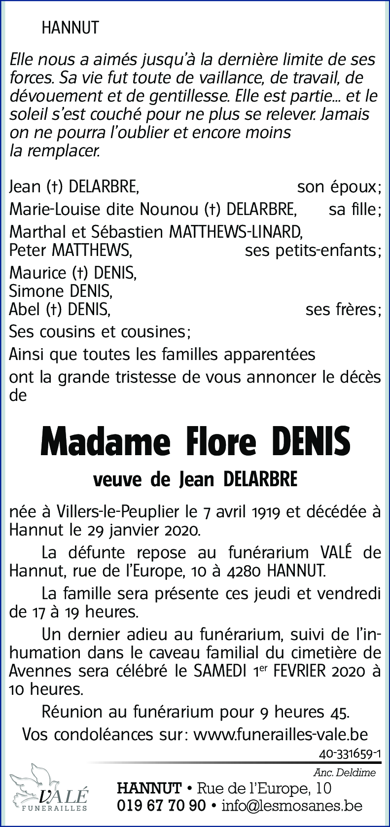 Flore DENIS - DELARBRE(+)