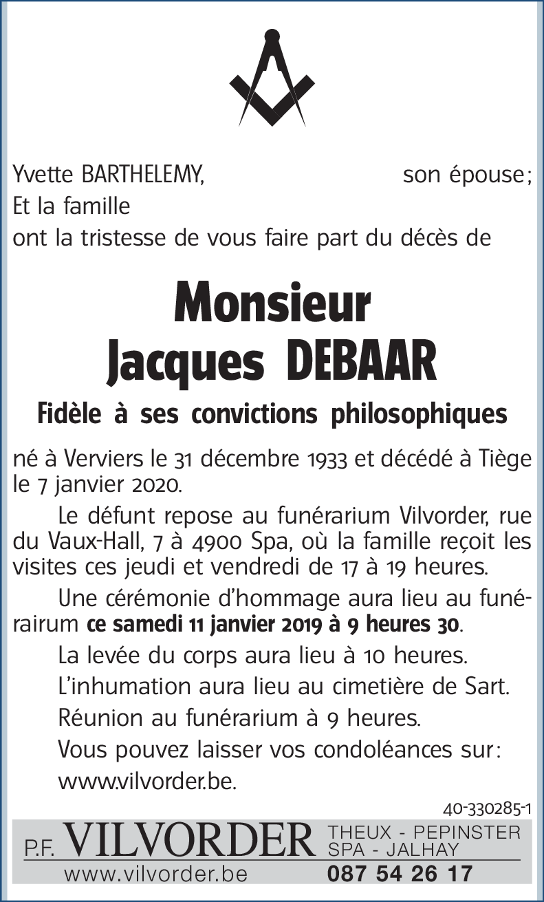 Jacques DEBAAR