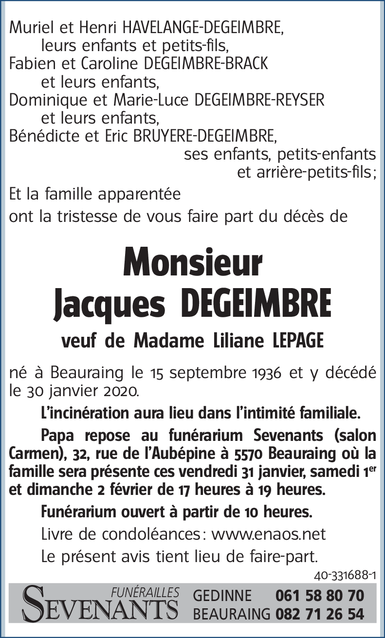 Jacques DEGEIMBRE