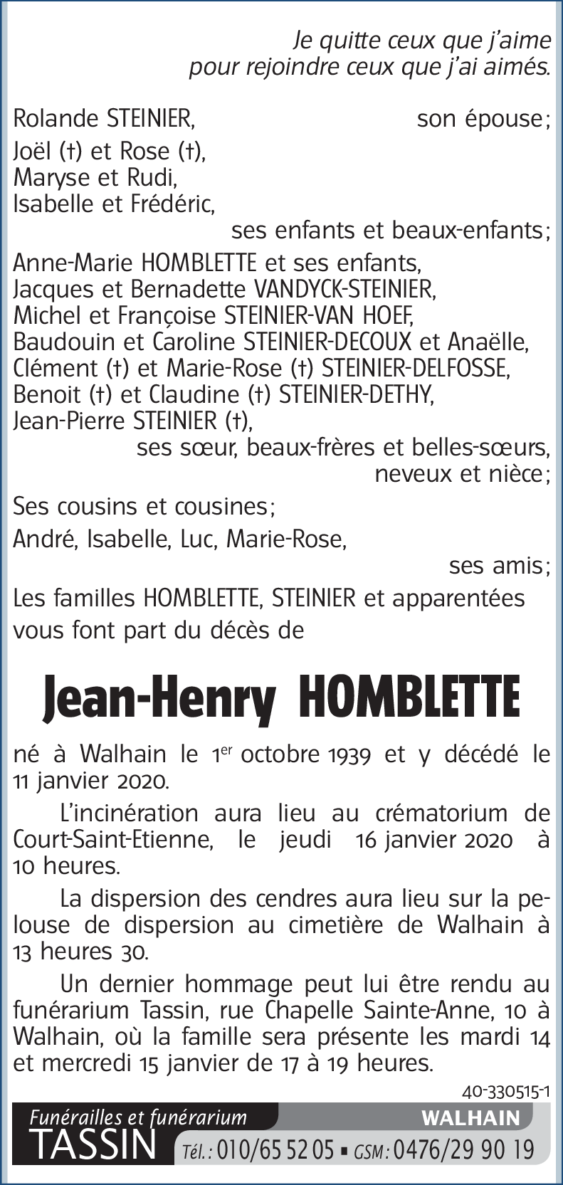 Jean-Henry HOMBLETTE