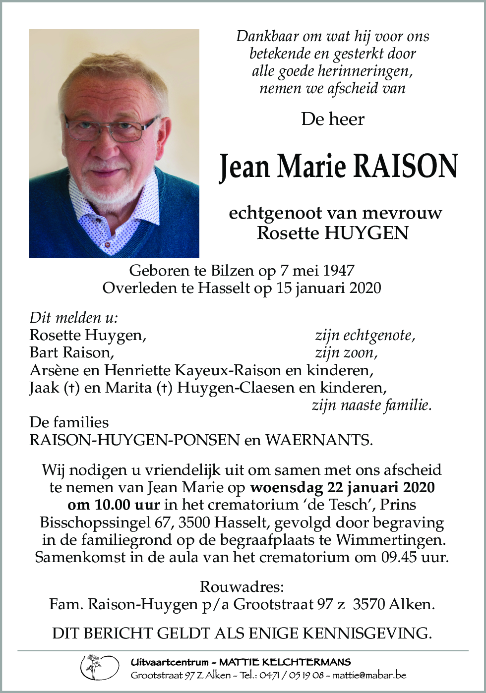 Jean Marie RAISON