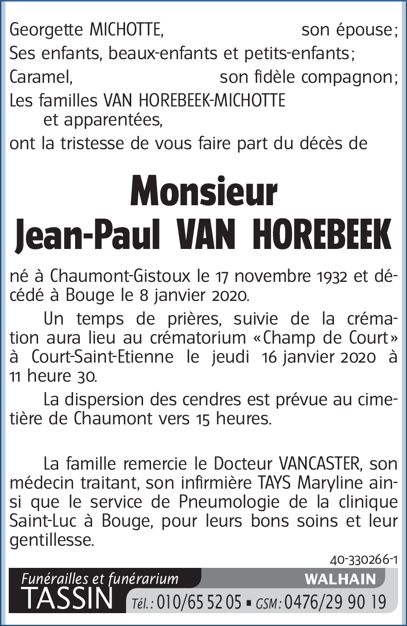 Jean-Paul VAN HOREBEEK