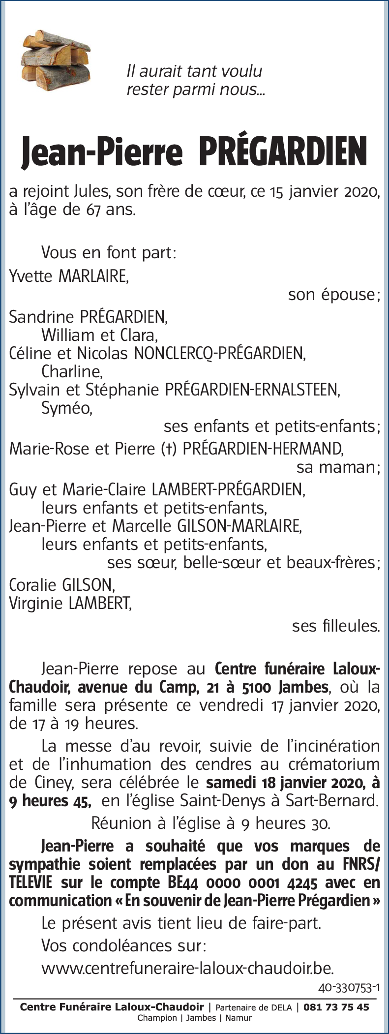 Jean-Pierre PRÉGARDIEN