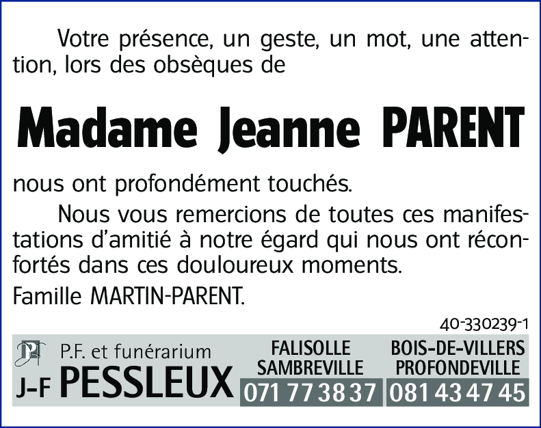 Jeanne PARENT