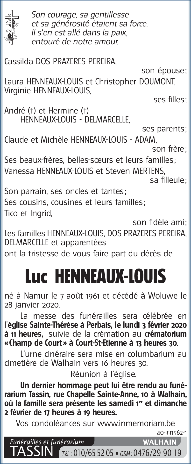 Luc HENNEAUX-LOUIS