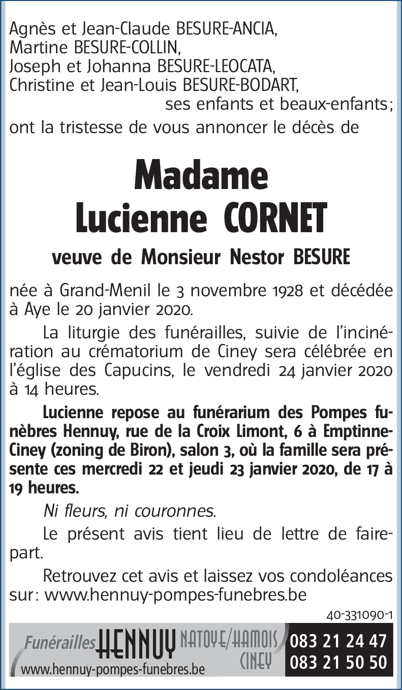 Lucienne CORNET