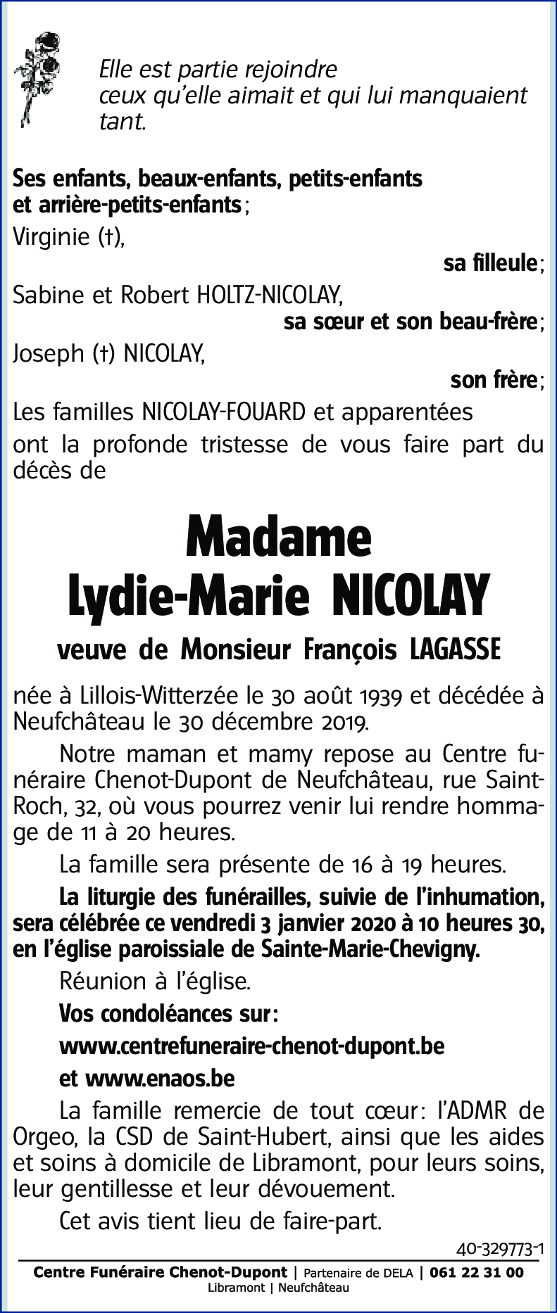 Lydie-Marie NICOLAY