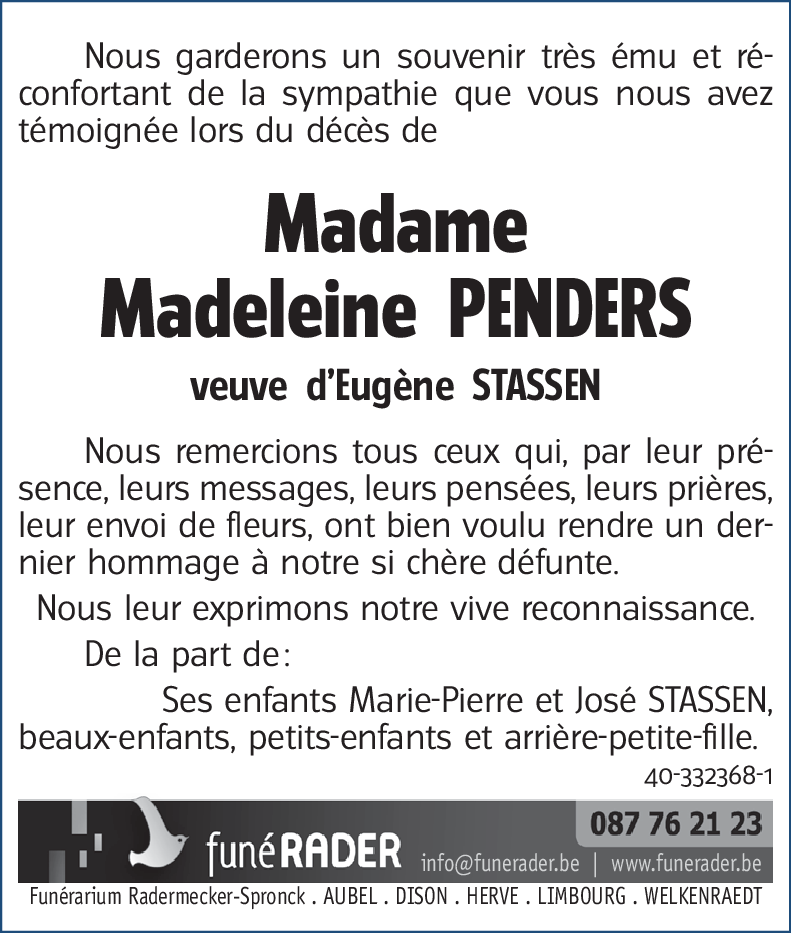Madeleine PENDERS