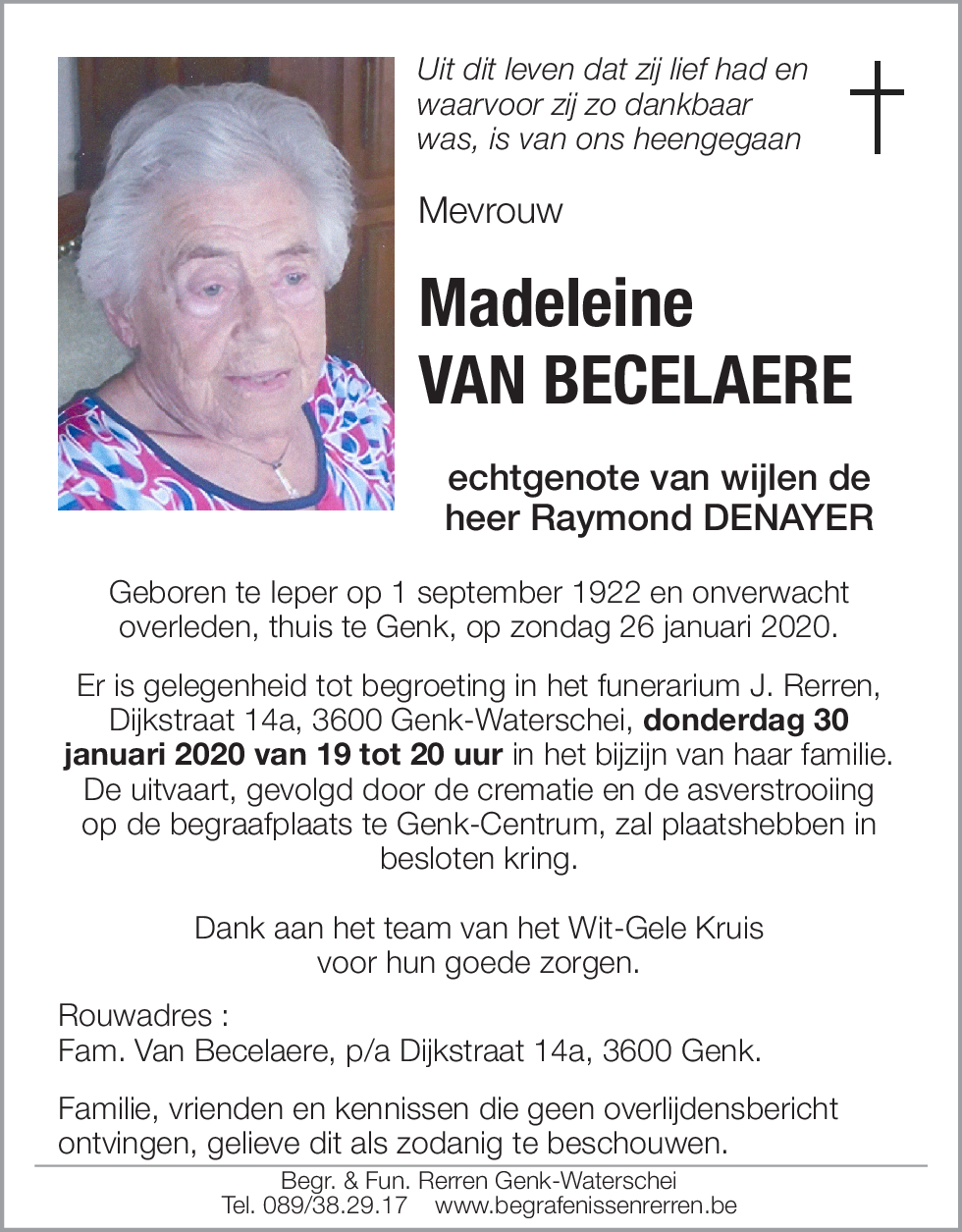 Madeleine VAN BECELAERE