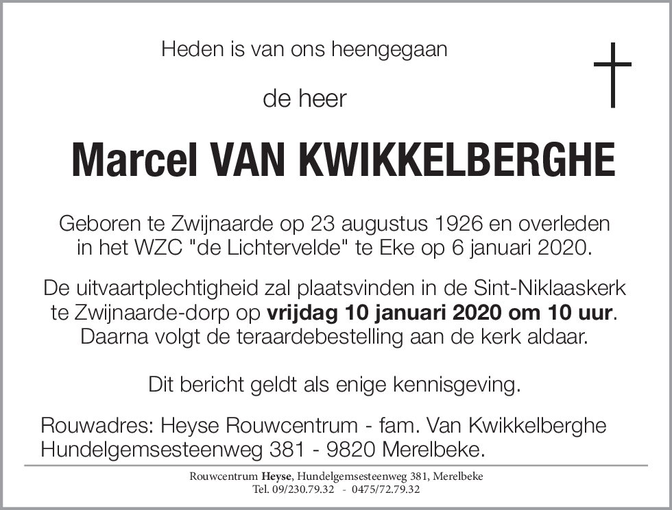 Marcel VAN KWIKKELBERGHE