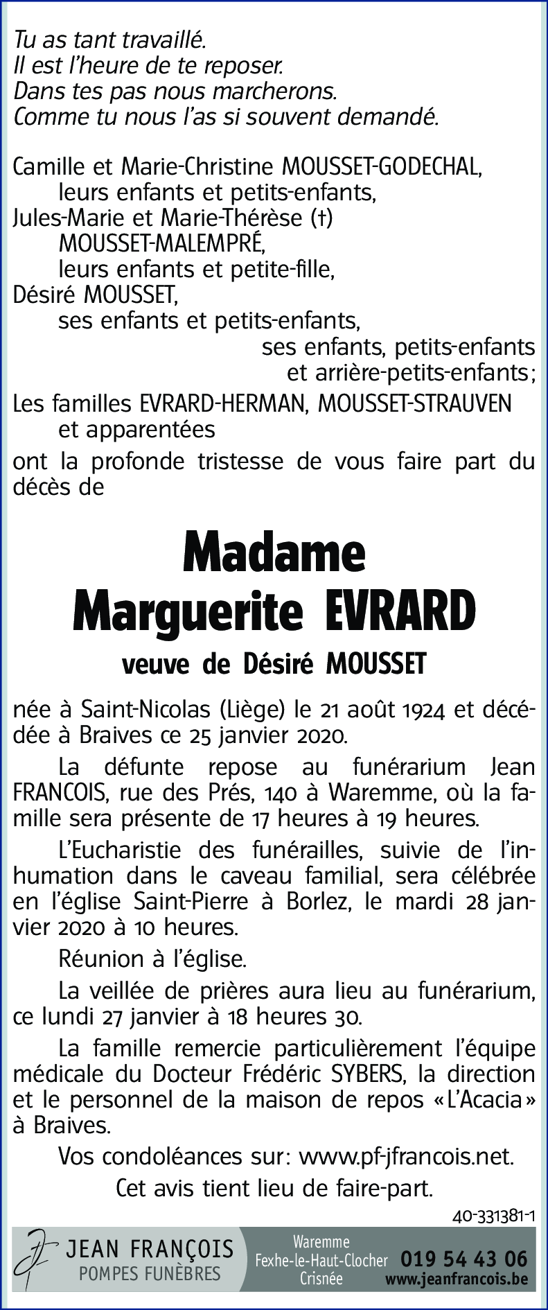 Marguerite EVRARD