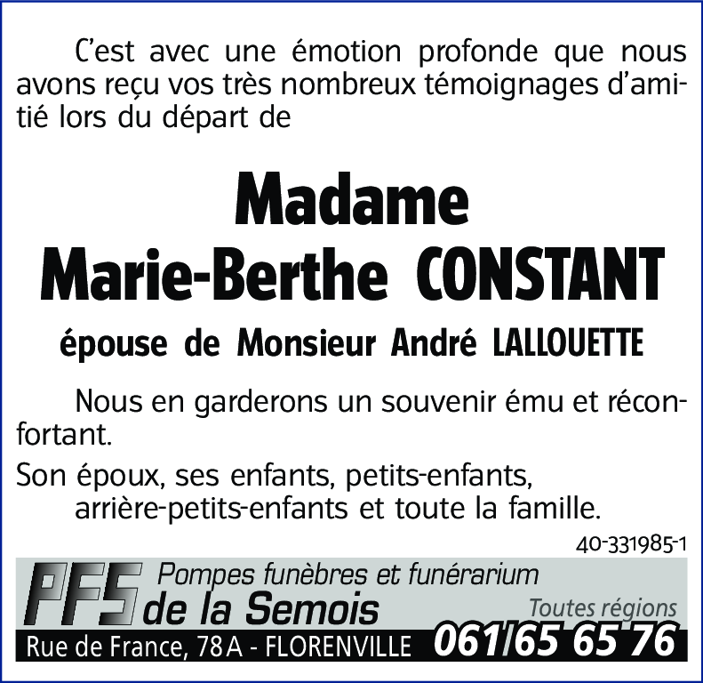 Marie-Berthe CONSTANT
