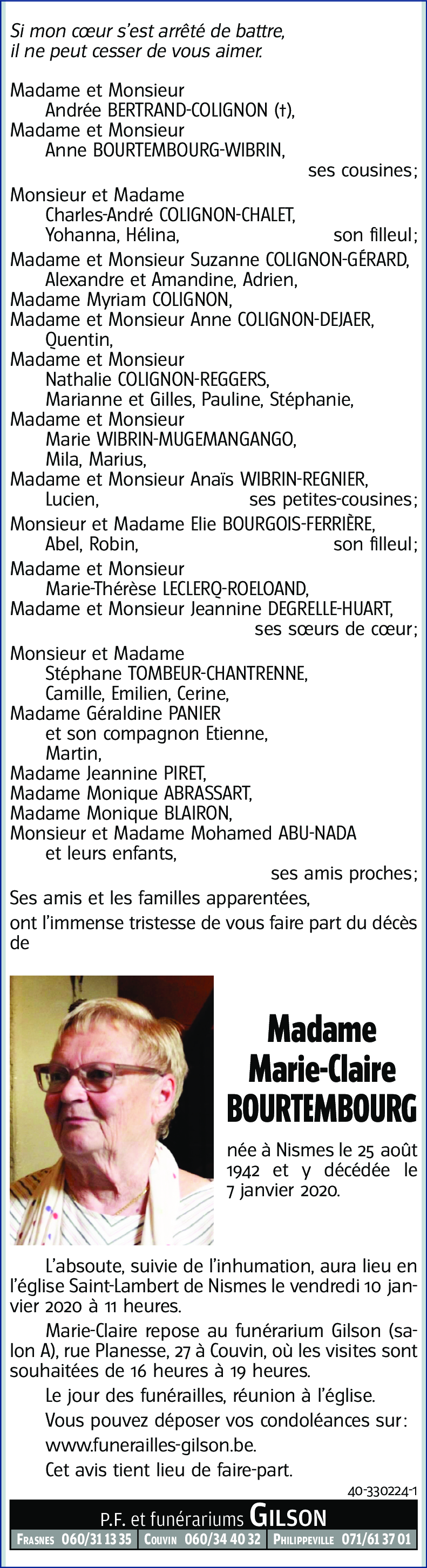 Marie-Claire BOURTEMBOURG