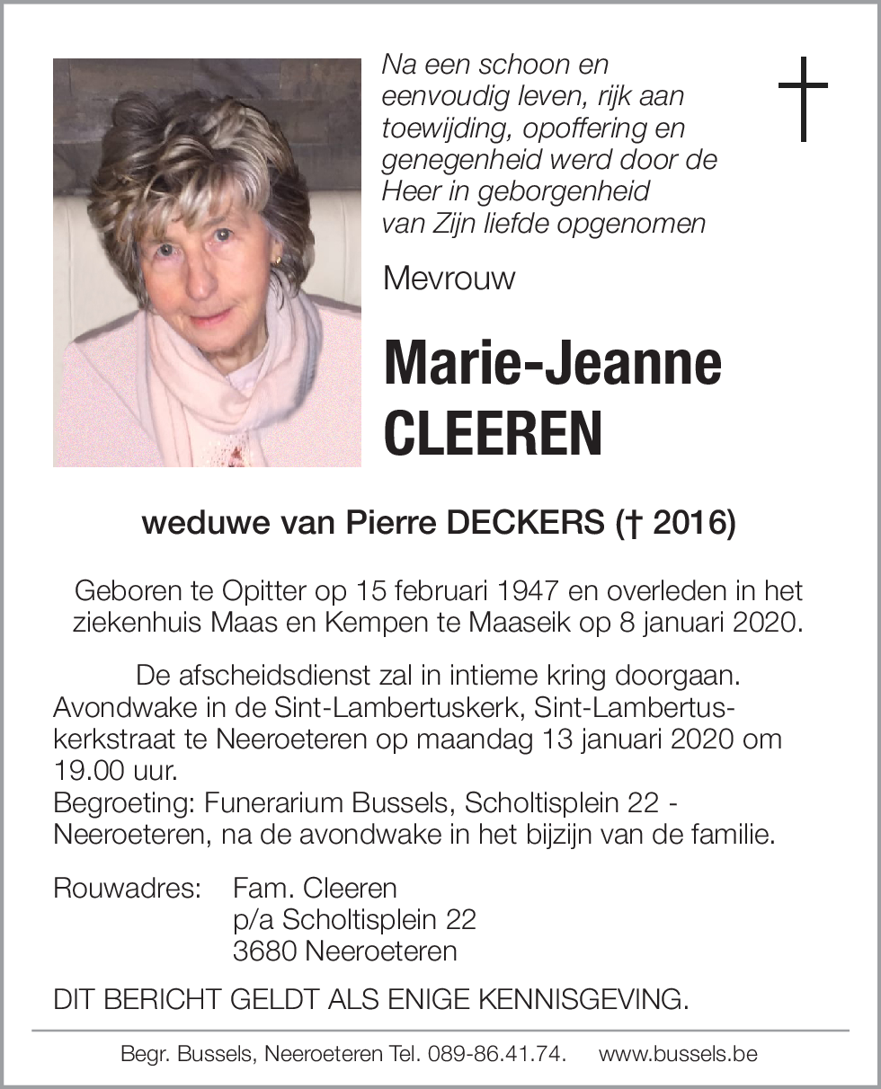 Marie-Jeanne CLEEREN