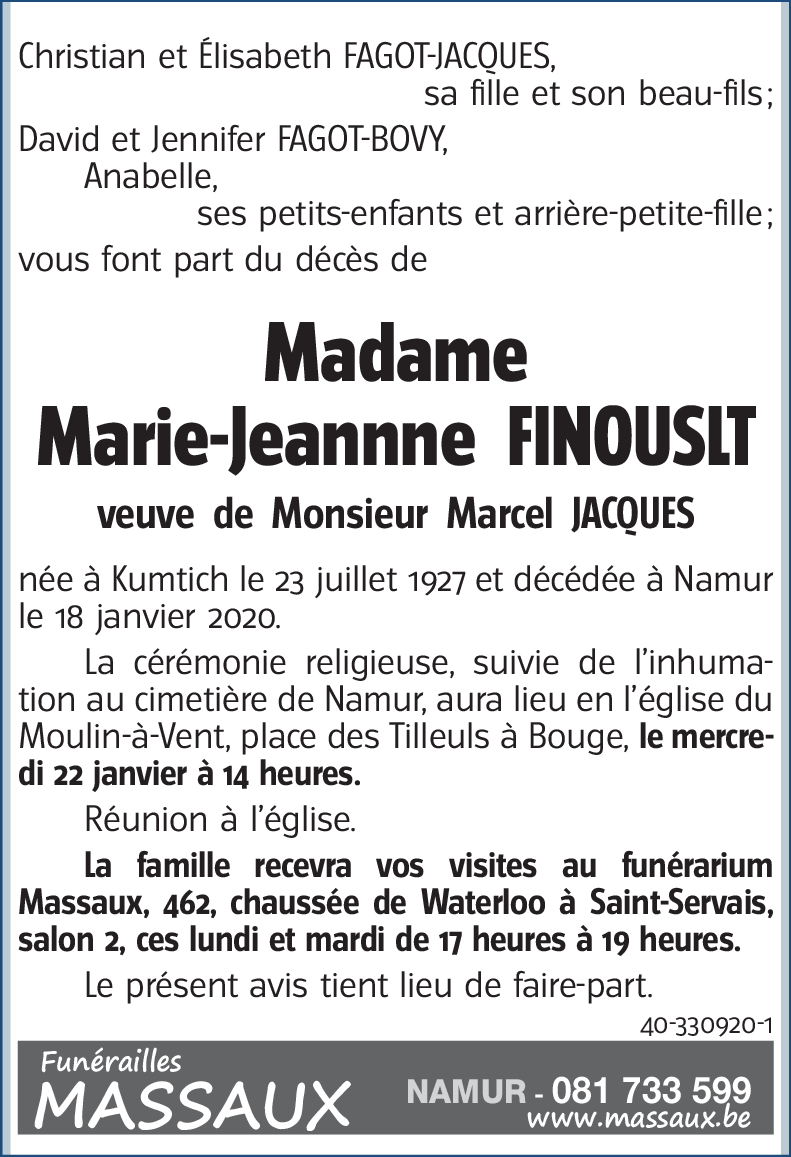 Marie-Jeannne FINOUSLT