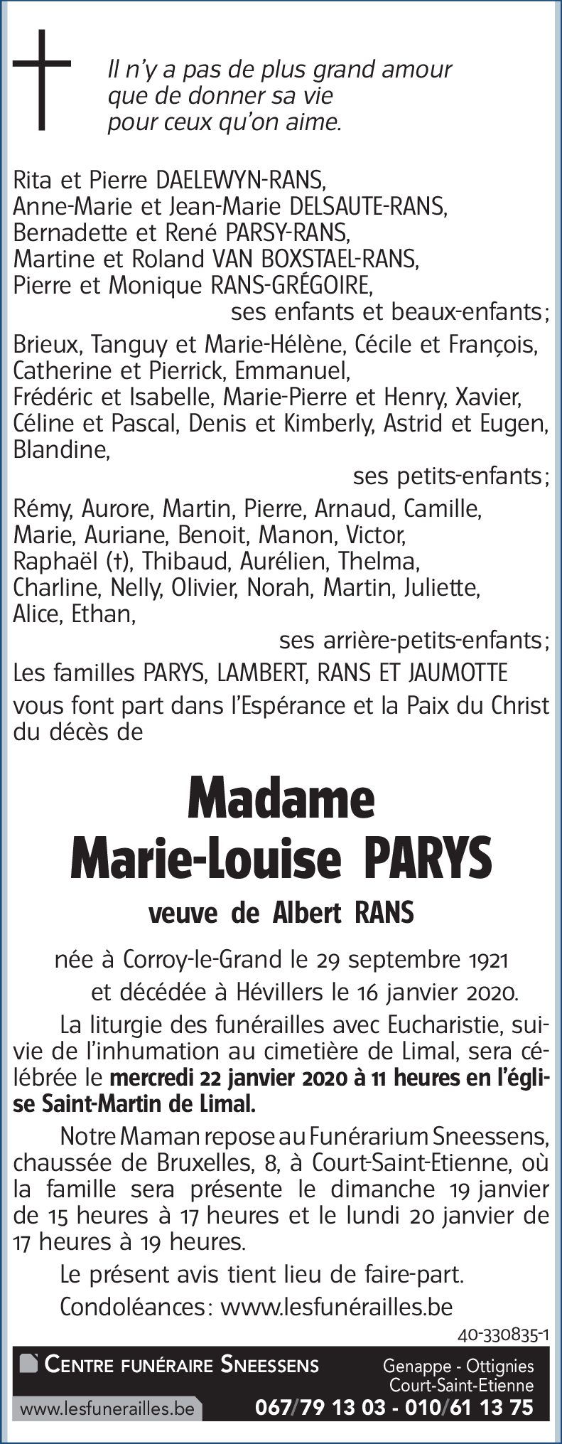 Marie-Louise PARYS