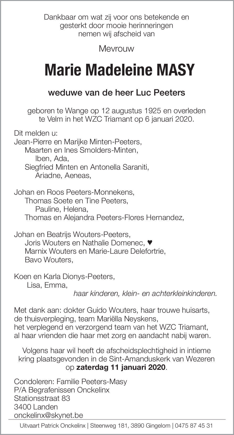 Marie Madeleine Masy