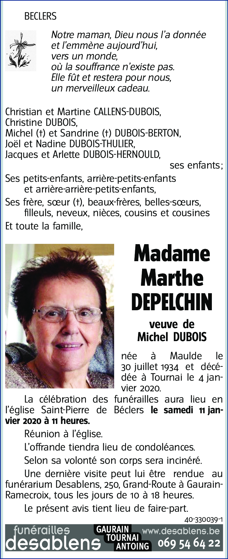 Marthe DEPELCHIN