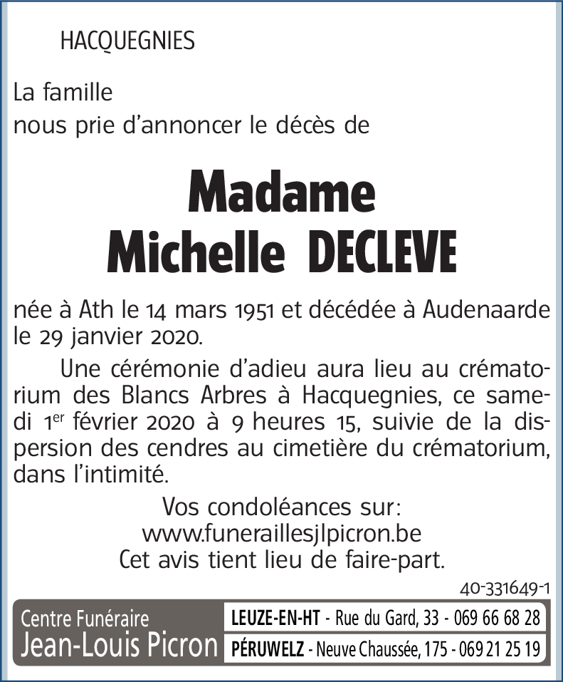Michelle DECLEVE