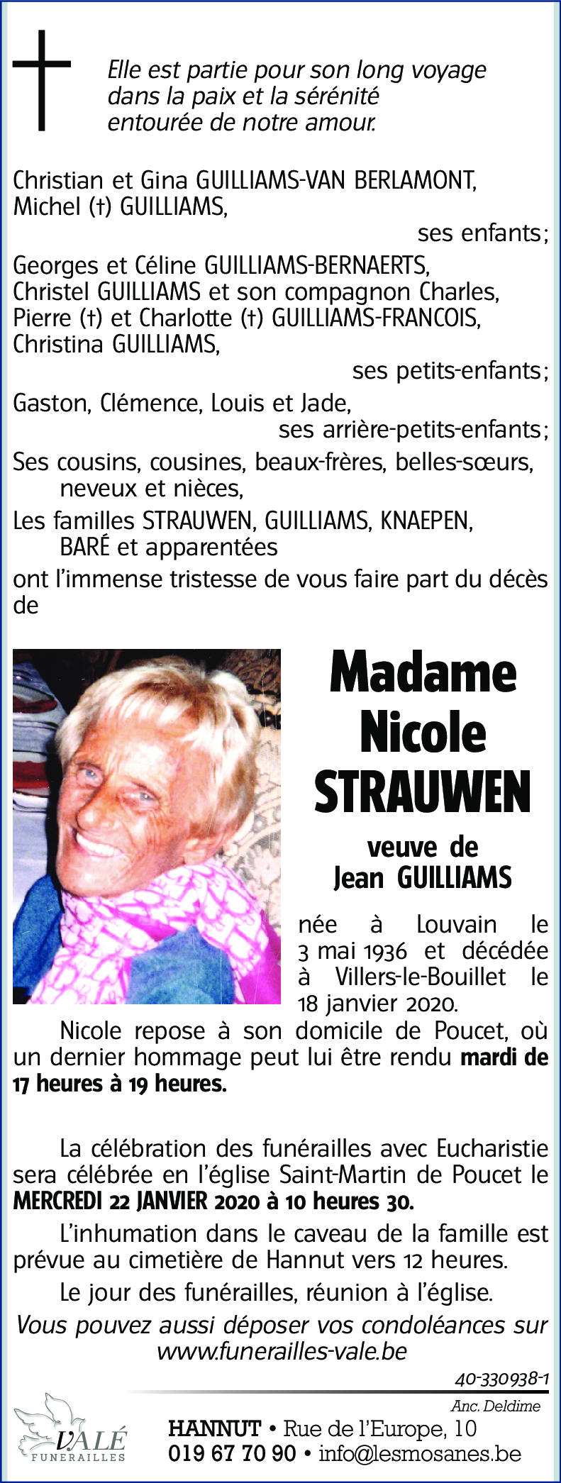Nicole GUILLIAMS, née STRAUWEN