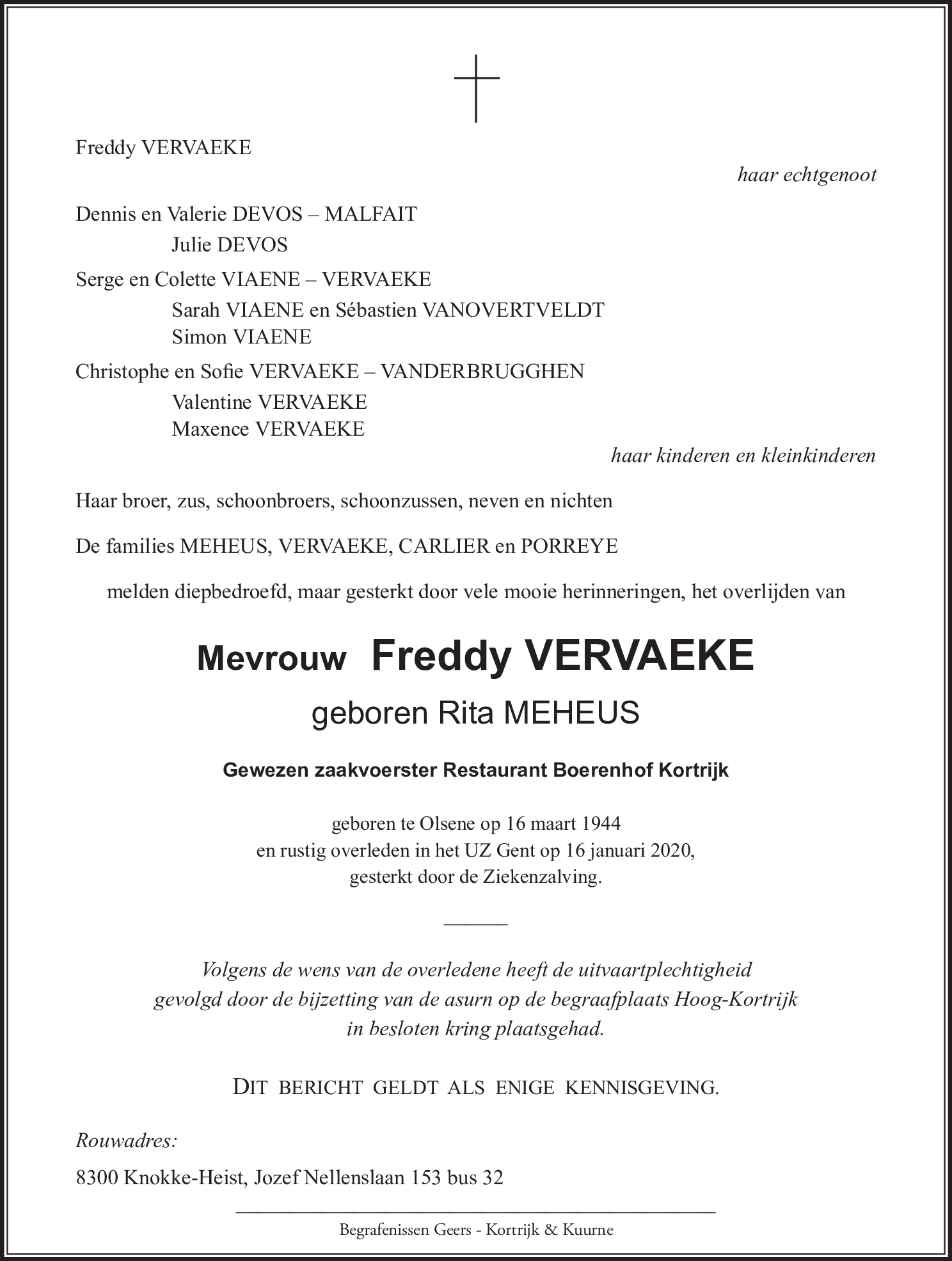 Rita VERVAEKE - MEHEUS